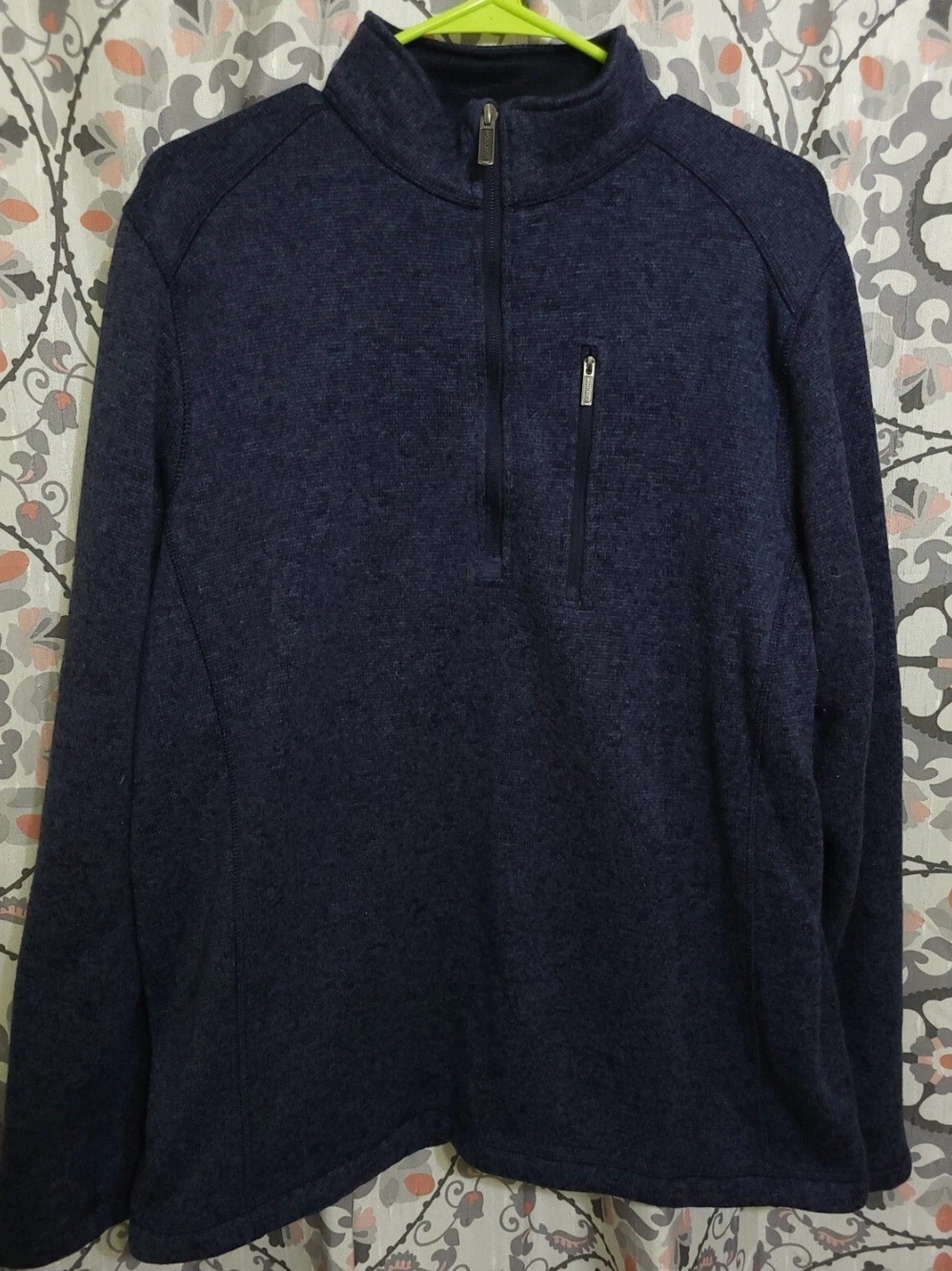 Woolrich Blue Pullover Sweater 1/4 Zip Long Sleeve Mock Neck Jacket Sz XL
